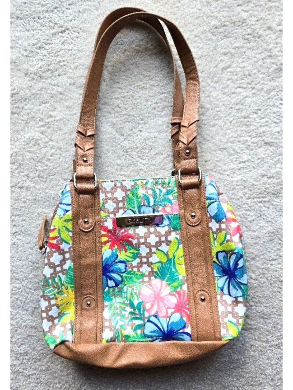 Rosetti Shoulder Purse/Bag Tropical Oasis Excellent Condition Faux Leather